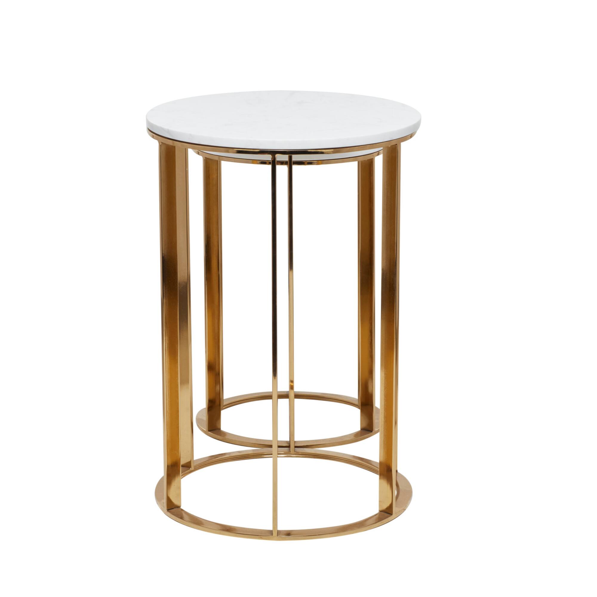 16" Gold Iron Contemporary Accent Table Set